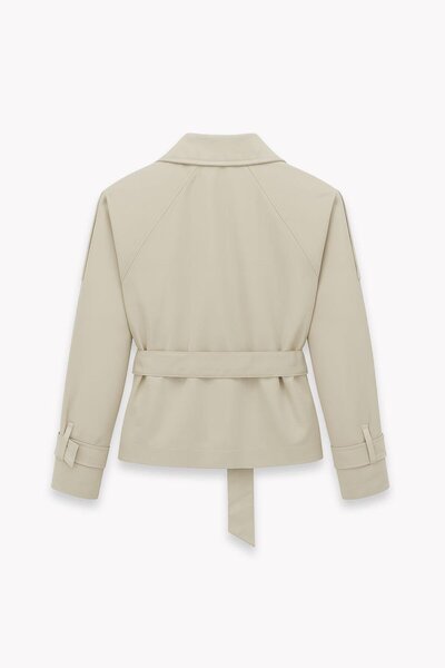 BARRELS AND OIL Beli Kuşaklı Kısa Trençkot - Taş