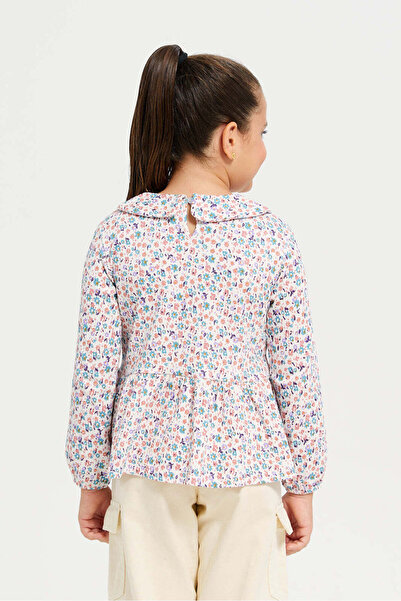 REDTAG Girls White Floral Top