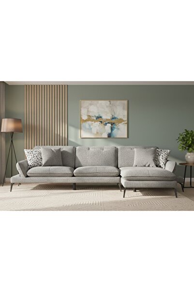 Vivense COSY KÖŞE KOLTUK, METAL AYAK, SAĞ KÖŞE, KÜL GRİ