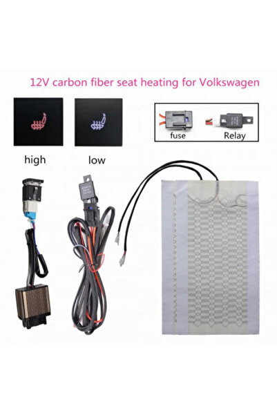 S.V.D Universal Carbon Car Seat Heating Kit Push Buttons Slim 2 Speeds OEM VW (per seat)
