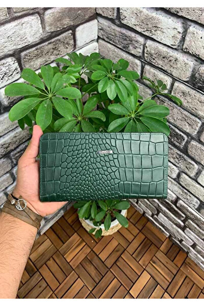 GUARD Croco Yeşil Deri Kadın Cüzdanı & El Çantası