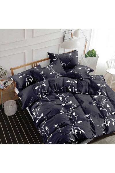 Patul Спално бельо, сатениран памук, сяра, 2 души, двойно легло, 4 части