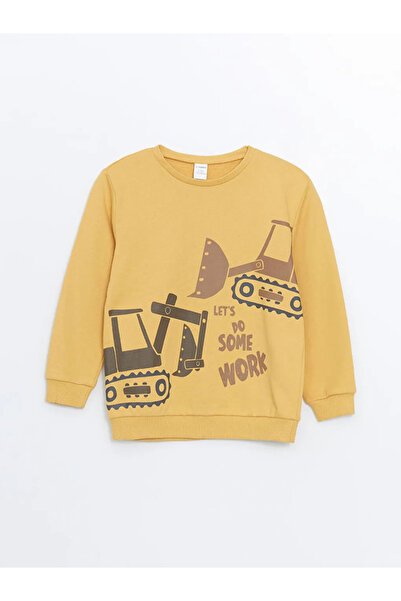 LC Waikiki Lcw Kids Yellow Crew Neck Long Sleeve Printed Baby Boy Sweatshirt 2-Pack