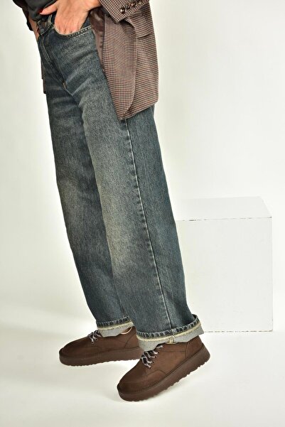 Fox Shoes V602045402 Brown Suede Thick Soled Casual Women's Shoes