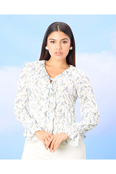 REDTAG Women White Printed Top
