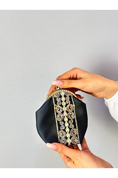 Gönülden Tasarım Ottoman Motif Patterned Leather Women's Wallet 13X10 cm