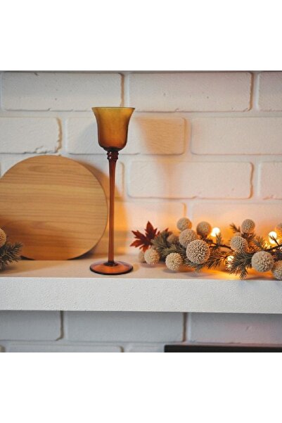 Decoratiuni Vintage Casa Retro Suport lumanare din sticla, Sfesnic, inaltime ...