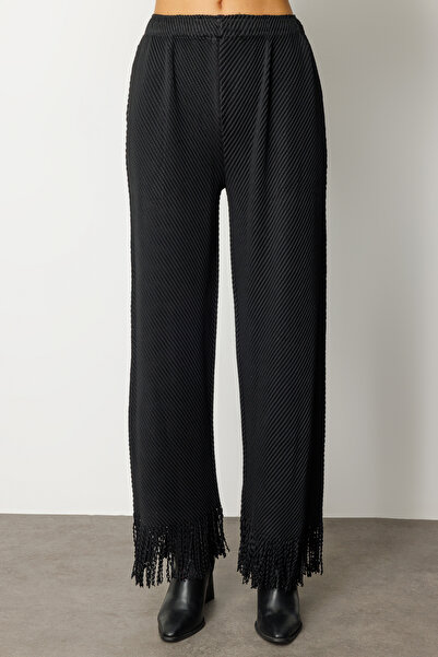 Ekol Akordiyon Kumaş Paçası Püsküllü Pantolon 5907