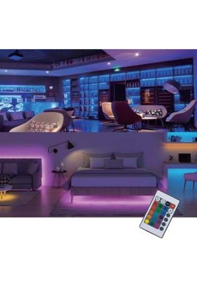 OEM Self-adhesive LED Strip with Colored Light, Remote & Batteries, 3 m