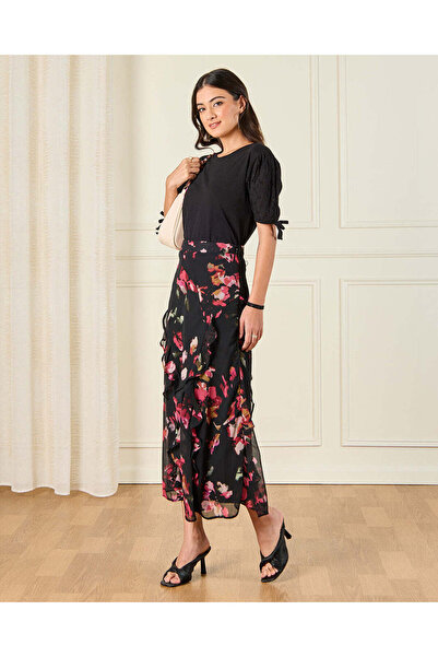 REDTAG Women Black Embellished Top