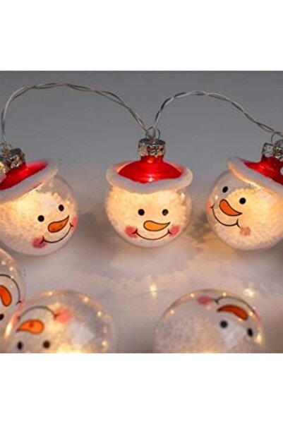 OEM Christmas Light String with 10 LED Bulbs, Transparent Snow Globes, Battery Powered, 1.65 m - Warm Wh