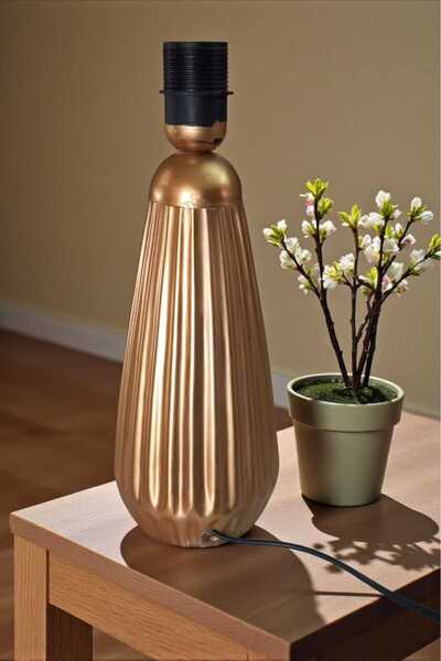 ariana sytle 30 cm Serrated Hatless Wired Ceramic Lampshade Bottom Gld