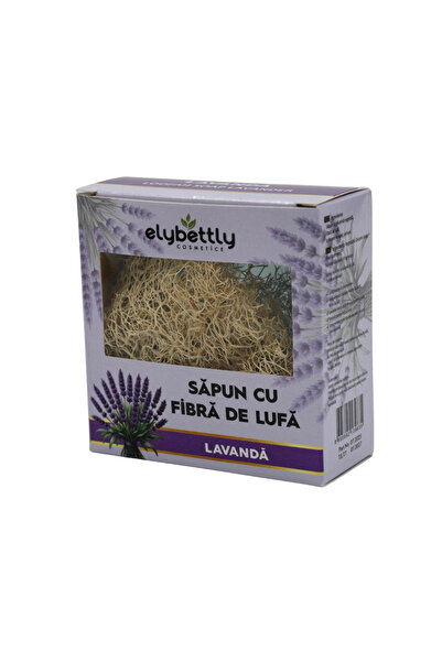 Elybettly Soap with Loofah Fibers and Lavender Exfoliating, Soothing and Relaxing, 100 g