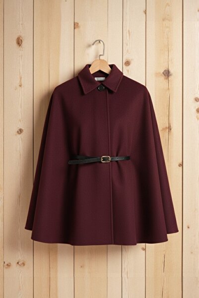 Gameyal Women's Belted Cape Poncho Coat