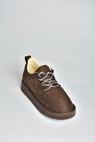 Fox Shoes V602045402 Brown Suede Thick Soled Casual Women's Shoes