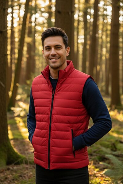 OTAKU Men's Quilted Lined Double Pocket Puffer Vest