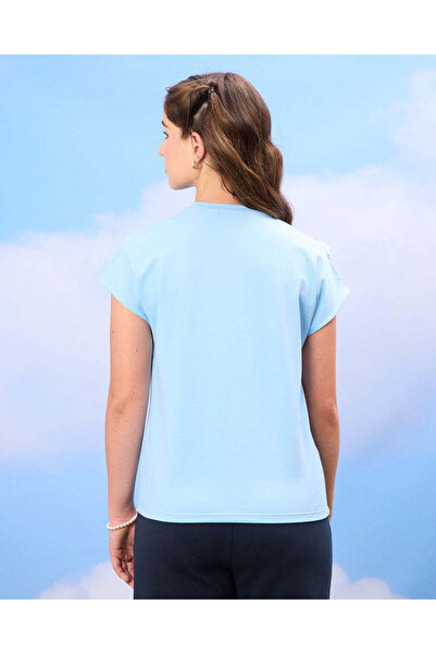 REDTAG Senior Girls Blue Floral Embellished Top