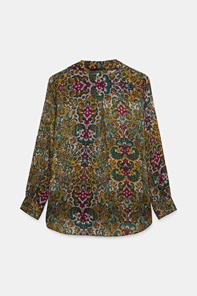 W Collection Green patterned blouse