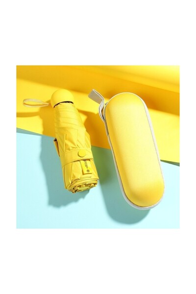 ELEVEN MARKETS 6 Telli Mini Cepboy Kapsullü Şemsiye -Sarı