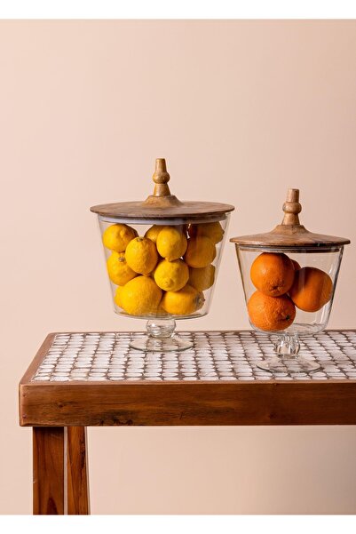 RİVO HOME DECOR Madera Standing Cookie Jar 36x26x25 cm