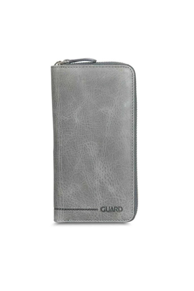 GUARD Antique Gray Zippered Portfolio Wallet