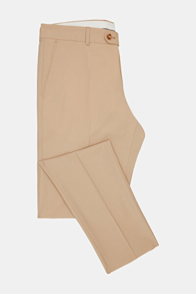 W Collection Beige Solid Regular Fit Suit