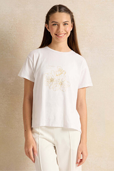 REDTAG Senior Girls White Embellished Top