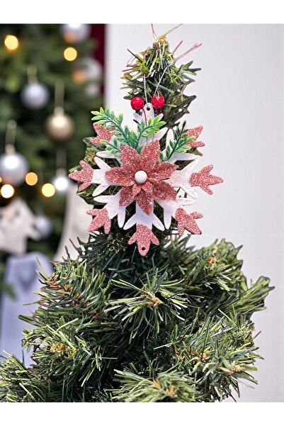 Happyland Christmas Tree Ornament Christmas Floral Rose Gold Vine Ornament Snowflake Model 15cm Hpy26050