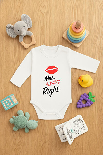LORVEX بدلة طفلة مكونة من مطبوع قطع ملابس داخلية لطيفة MRS ALWAYS RIGHT مطبوع
