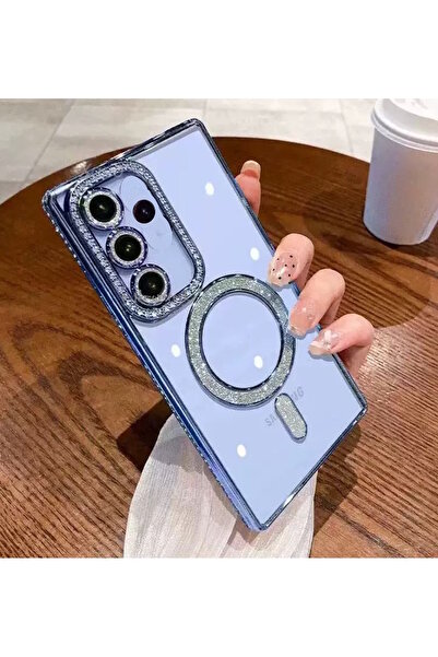 m.tk moveteck Samsung Galaxy A35 and A55 Compatible Case Glittery Stone Lens Protection Transparent Back Colorful Magsafe Cover