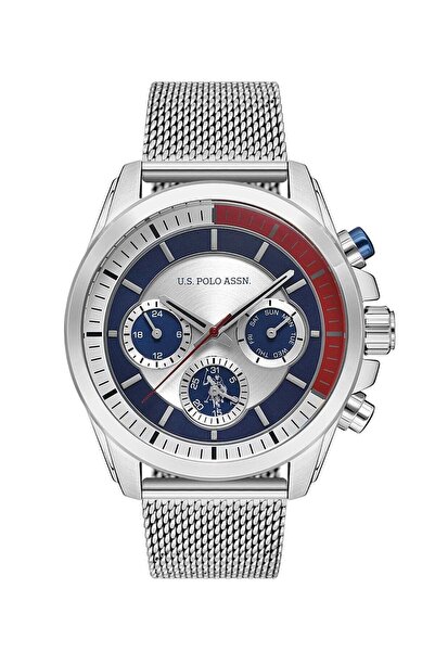 U.S. Polo Assn. Analog Watch For Men - Silver Dial & Silver Stainless Steel M...