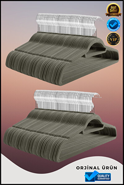 Overbazaar 50 Adet Kadife Kaplama Metal Askılık 360° Döner Başlıklı Portmanto Kancalı, Şık ve Dayanıklı Tasarım