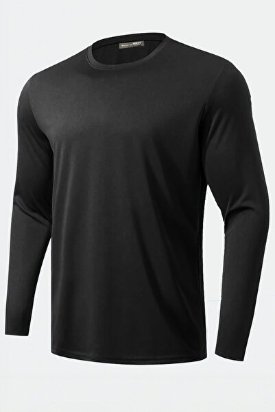 GHASSY CO. Men's 100% Cotton Stretch Fabric Stretch Sports Running Casual Training Long Sleeve Combed Cotton T-Shirt