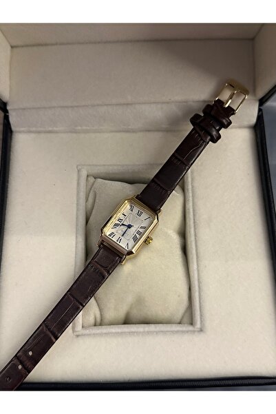 QUARTZ Özel Seri Vintage Dikdörtgen Deri Kol Saati