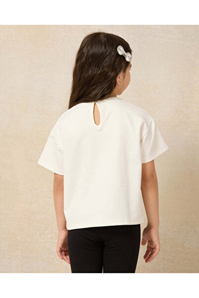 REDTAG Girls Ivory Embellished Top