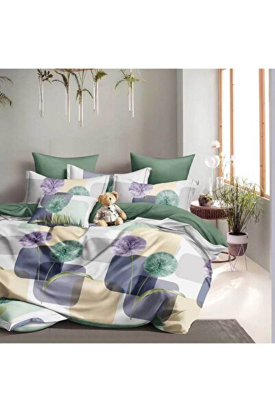 Patul Lenjerie de Pat, Bumbac Satinat, Pucioasa, 2 Persoane, Pat Dublu, 4 Piese