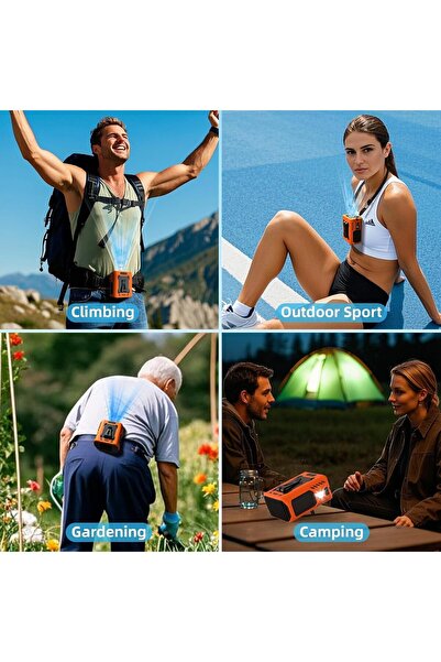 Auto Family FZE AUTO FAMILY Portable Hanging Waist Fan – Rechargeable Hands-Free Cooling Fan with Digital Display