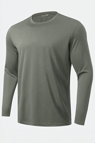 GHASSY CO. Men's 100% Cotton Stretch Fabric Stretch Sports Running Casual Training Long Sleeve Combed Cotton T-Shirt