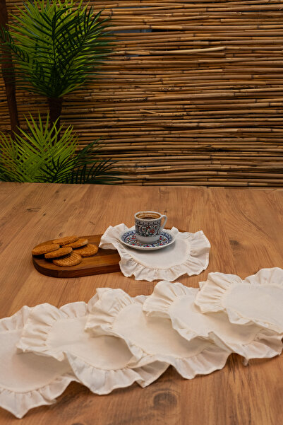 abidehanım Ruffle |   6 Piece Frilly Coffee Presentation Set 22 X 22