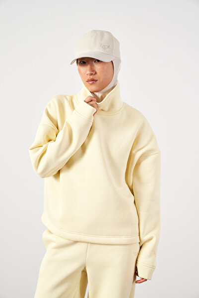 Mevra Φούτερ με τρεις ράβδες από πολικό ύφασμα σε χρώμα βουτυρίου