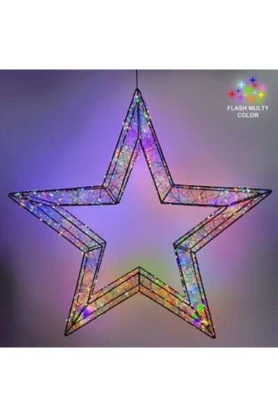 OEM Stea decorativă metalică bliț 1800 LED 75 x 8 x 75 cm - Lumină multicoloră
