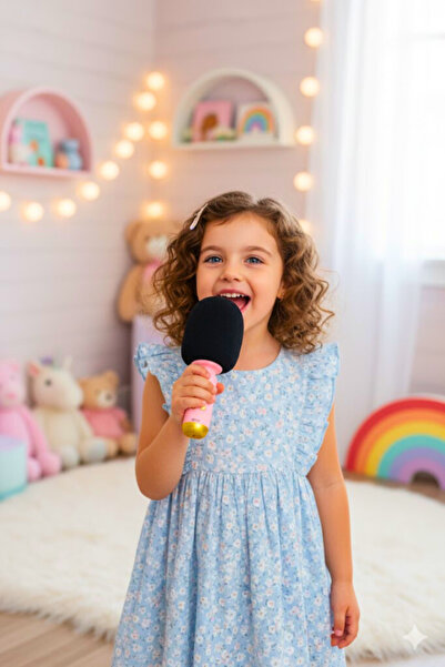 Maybax Eğlenceli Mini Karaoke Mikrofon Ses Değiştirme Efektli Bluetooth Destek Taşınabilir Karaoke Mikrofon