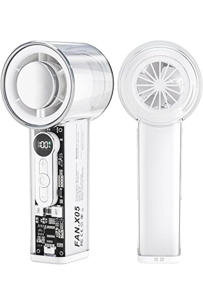 Auto Family FZE Portable Handheld Fan – Rechargeable Cooling Fan with Digital Display & Adjustable Speed (AF- WHIT