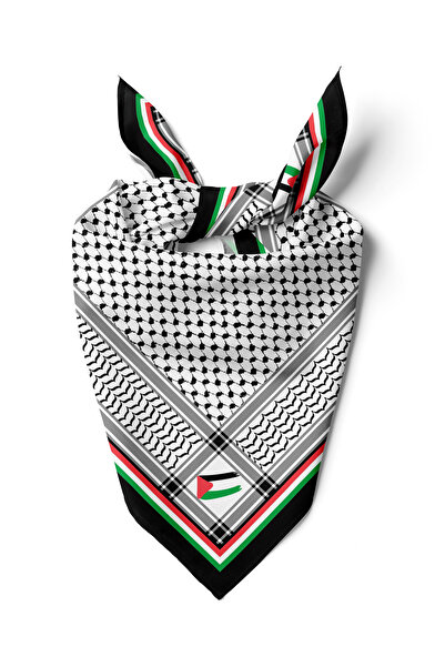 tuaipek FİLİSTİN KEFİYE Desen 55x55cm Bandana/Fular