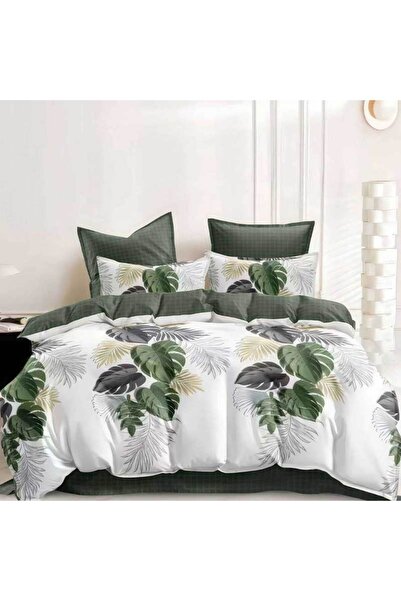 Patul Lenjerie de Pat, Bumbac Satinat, Pucioasa, 2 Persoane, Pat Dublu, 4 Piese