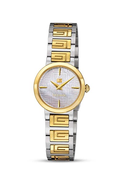 Guy Laroche ساعة أريان للنساء - سوار من الفولاذ المقاوم للصدأ باللونين الفضي والذهبي، 25 مم، 5 أجهزة الصراف الآلي