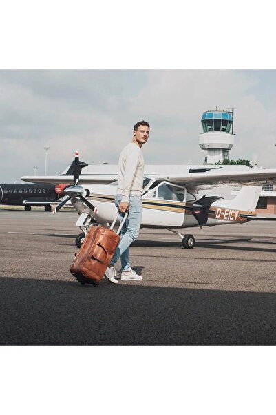 The Chesterfield Brand Unisex genuine leather bag / trolley, The Chesterfield Brand, Jayven, Cognac brown