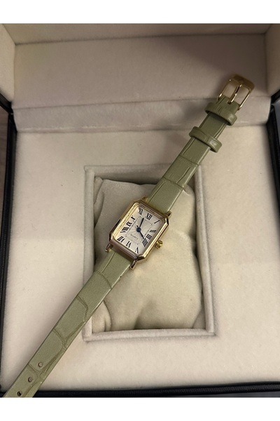 QUARTZ Özel Seri Vintage Dikdörtgen Deri Kol Saati