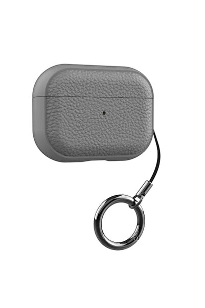 DooLike Protective case compatible with AirPods Pro and Pro 2, leather texture, Grey, wireless charging