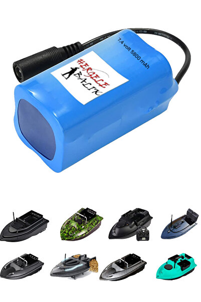 Hergele Balık Yemleme Botu Pili 7.4V 5800 mAh Fabrikasyon Kalite Akıllı BMS Koruma Sistemi Tekne Pili